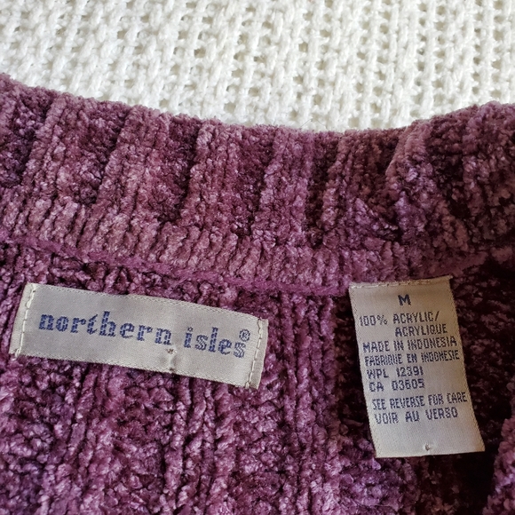 Northern Isles Chenille Sweater Women's Medium Button Down Cardigan Long Sleeve - Picture 4 of 8